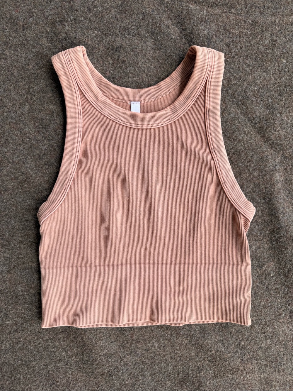 Nikibiki Ribbed Crop Tank Top - Dusty Rose